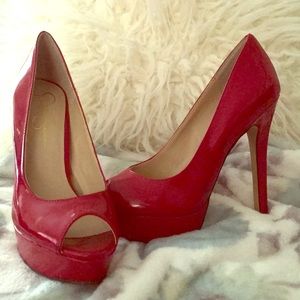 Jessica Simpson Open Toe Red Heels